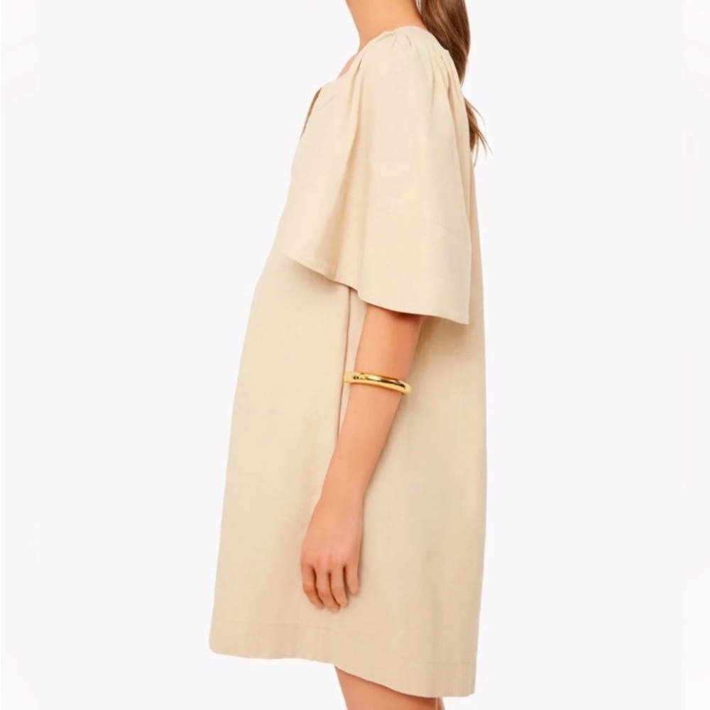 Pomander Place Tuckernuck Mini Dress Khaki Finley Flutter Sleeve Sz M READ - Picture 3 of 14